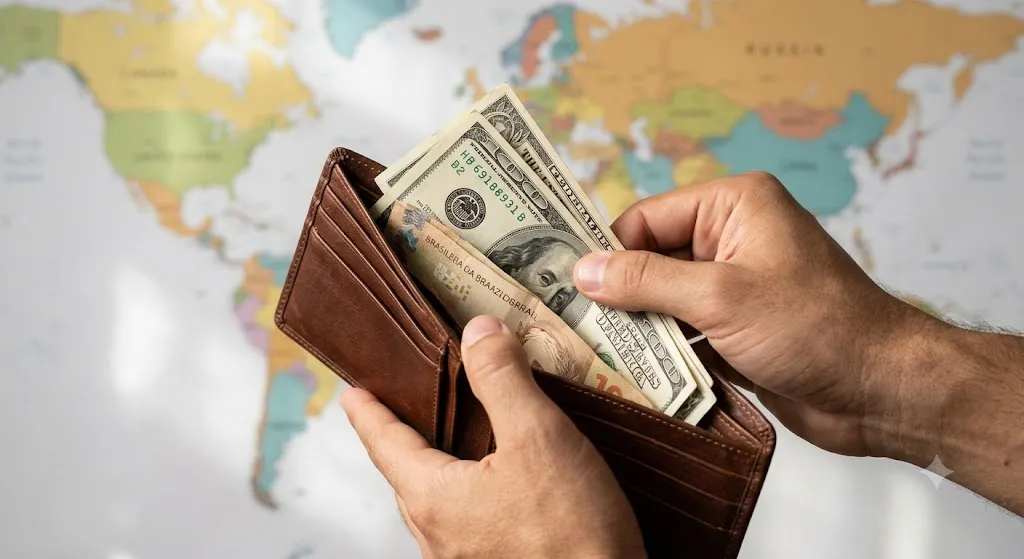 As vantagens de investir no exterior sem sair do Brasil. Imagem gerada por IA