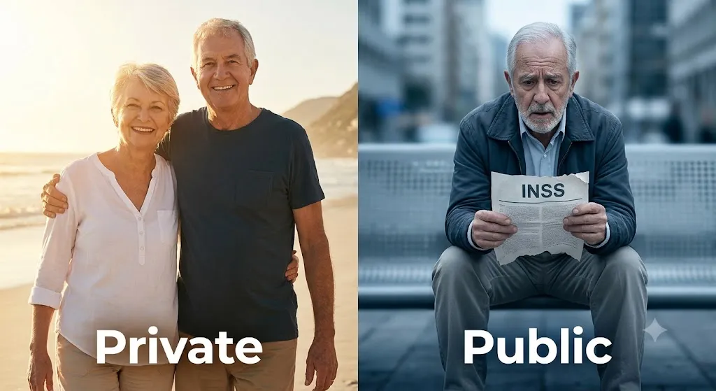 Por que você não pode depender apenas do INSS para se aposentar. Imagem gerada por IA