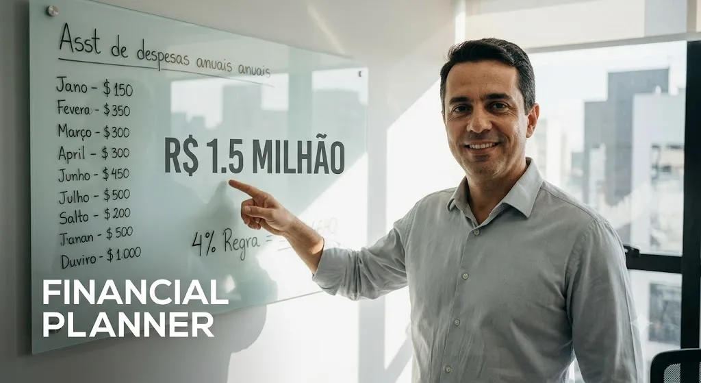 A regra dos 4%: como calcular o tamanho do patrimônio necessário para parar de trabalhar. Imagem gerada por IA